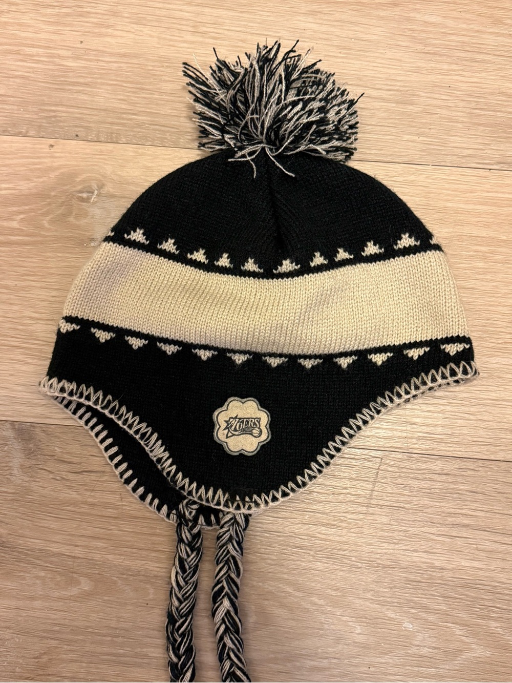 Philadelphia 76ers Beanie Hat OSFA Ear Flap Tassles
